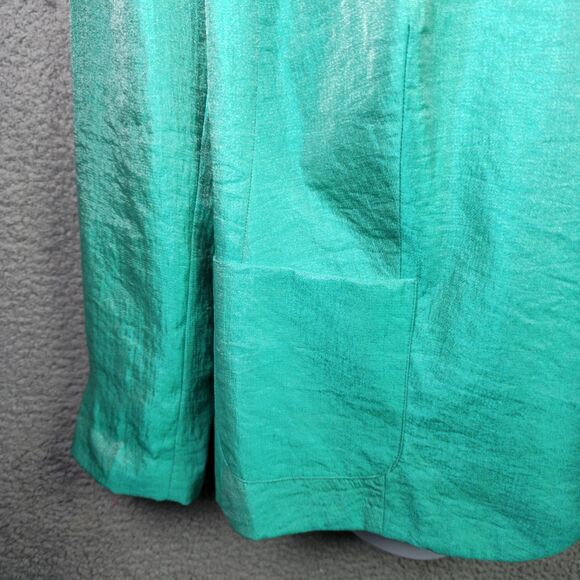 TanJay Blazer Jacket Womens 18W Metallic Green Summer Lightweight Pocket Career - Picture 5 of 14